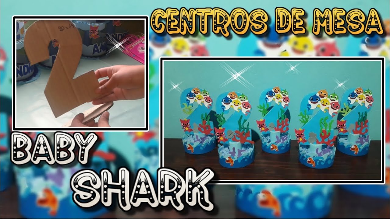 Centro de mesa Baby Shark (paso a paso)