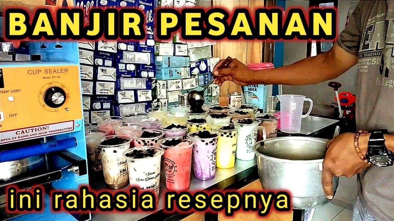 Cara membuat es boba || Bongkar resep minuman kekinian untuk di jual