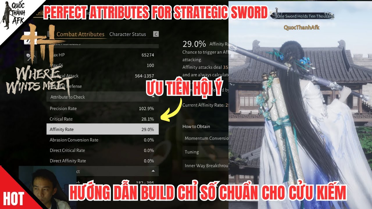 Where Winds Meet | Hướng dẫn build chỉ số Chuẩn cho Cửu Kiếm | Perfect Attributes Strategic Sword