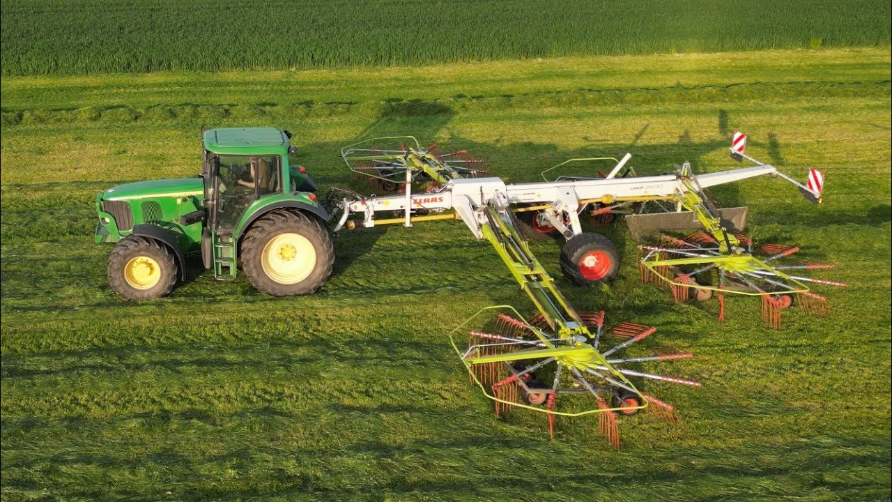 JOHN DEERE 6620 mit CLAAS LINER 3600 am Schwaden / 4K