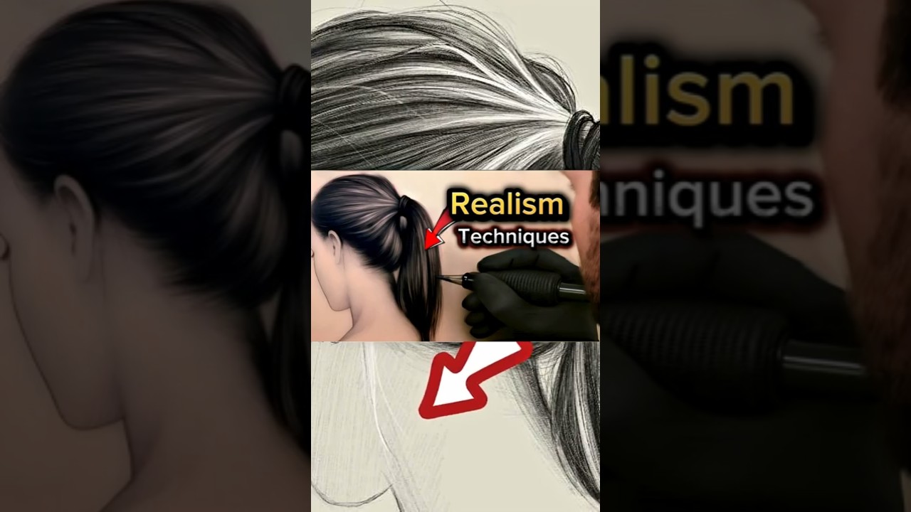 Realistic Hair Tattoo tutorial | Step-by-Step  Shading Techniques