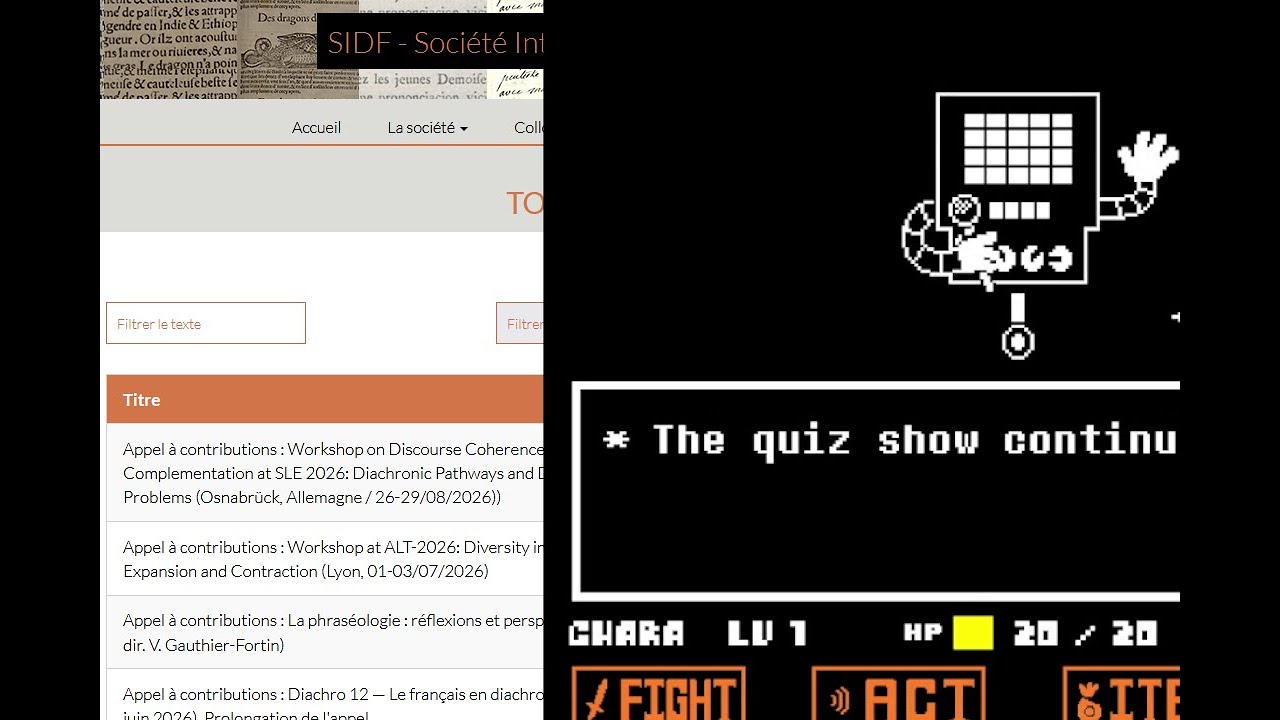 [Jeu Vidéo et Linguistique] Actualité de la diachronie / Undertale (2)