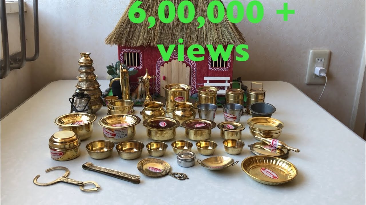 Miniature Brass kitchen set | Miniature kitchen Toys | Kitchen Brass set
