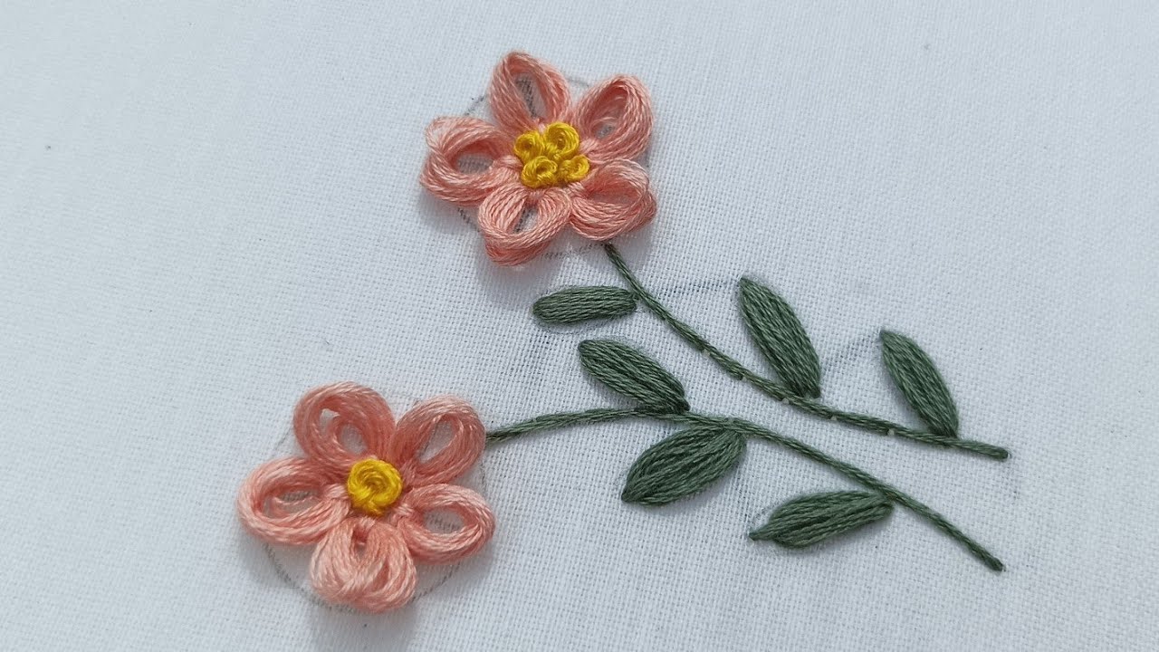 Very Easy Ring Stitch Hand Embroidery Flower For Beginners#easyhandembroidery