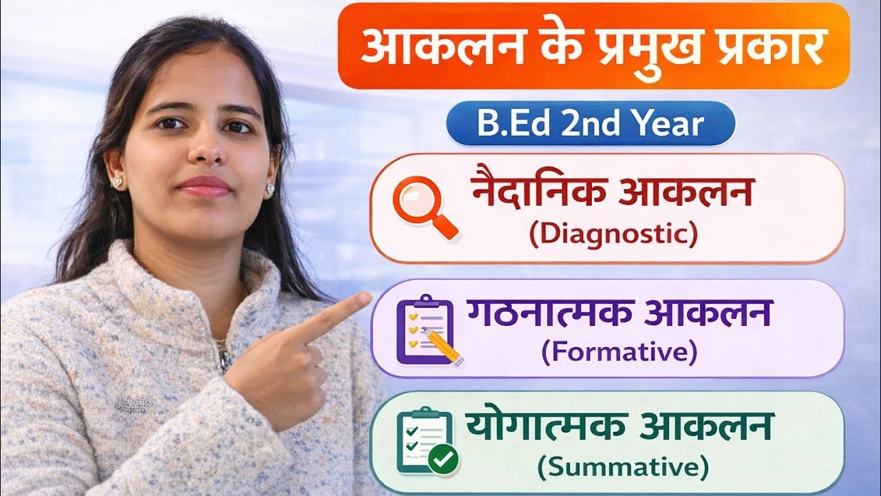 आकलन के प्रकार | Types of Assessment | B.Ed 2nd Year Important Question