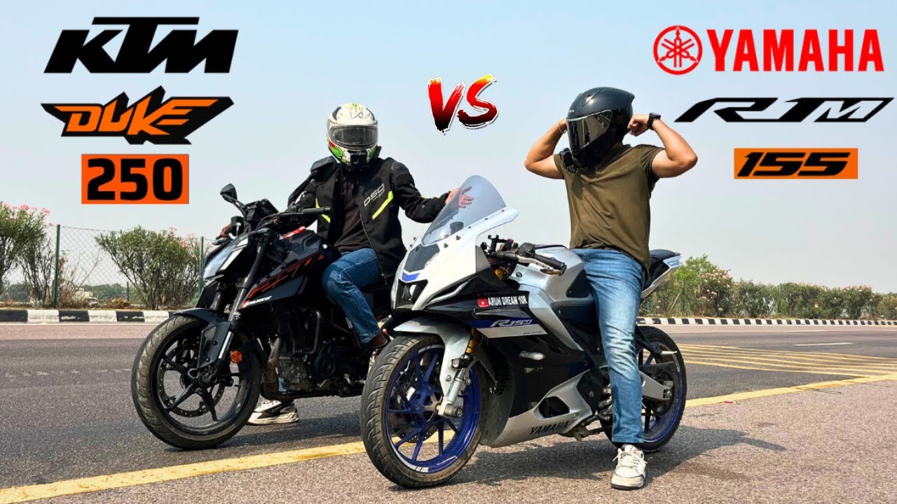 Yamaha R15 V4 Vs KTM Duke 250 Drag Race Showdown👉🔥💪