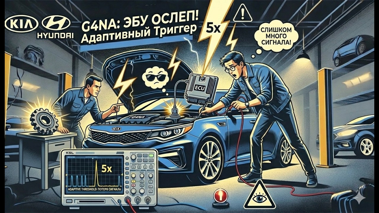 ЭБУ ослеп! 😱 Как сигнал в 5 раз выше нормы убивает логику процессора (на примере Kia \ Hyundai G4NA)