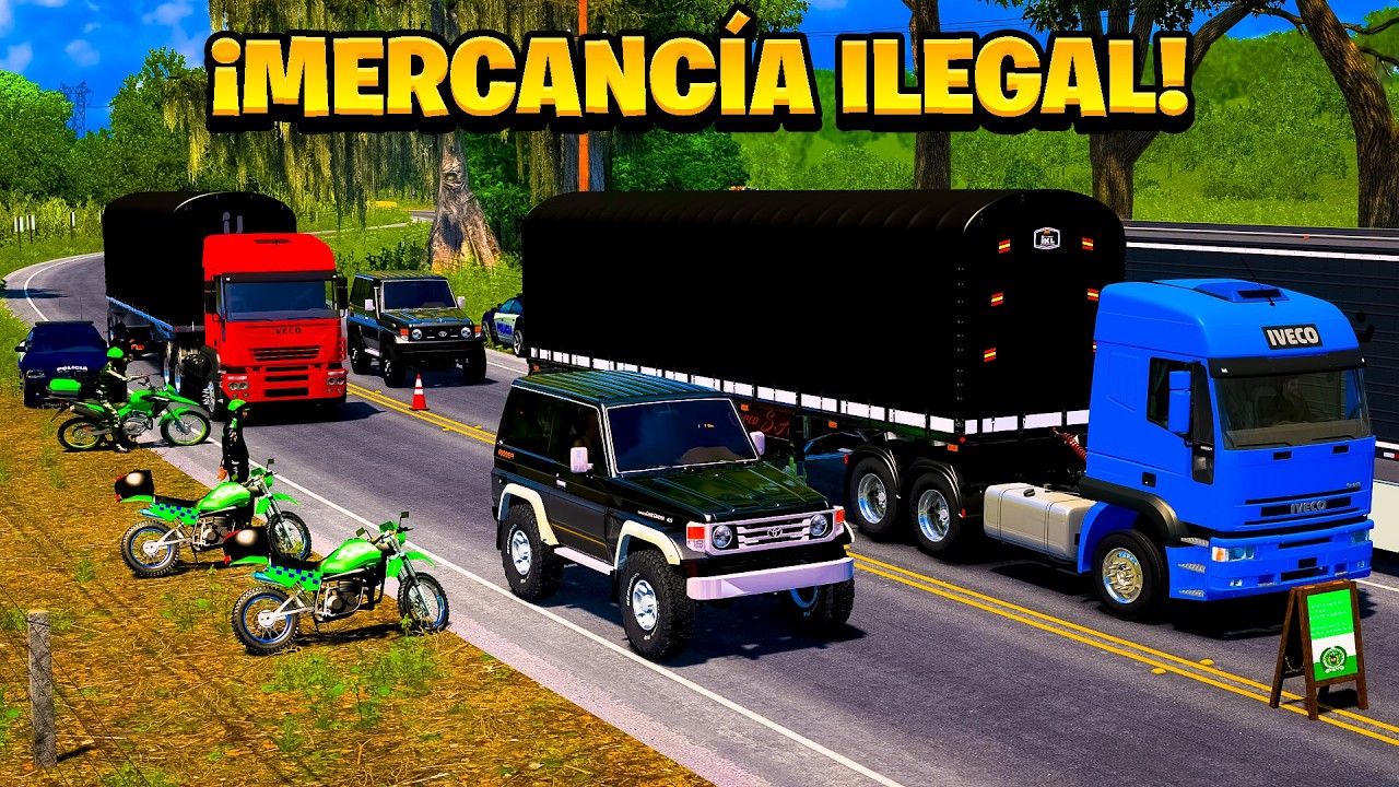 ¡Cruzando RETÉN Policial CON CARGAMENTO ILEGAL! | American Truck Simulator