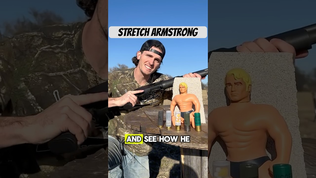 Stretch Armstrong vs different shotgun rounds
