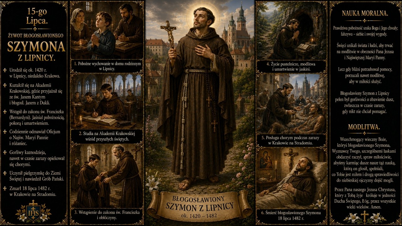 Dlaczego został z umierającymi, gdy wszyscy uciekali? - św. Szymon z Lipnicy (15 lipca)