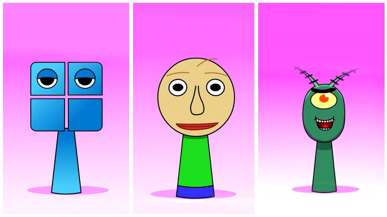 My Sprunki OC: WINDOWS  🆚  BALDI  🆚  PLANKTON Tiles Hop EDM Rush