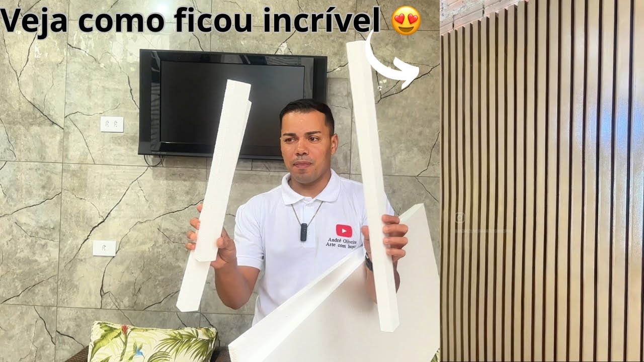 Como Fazer um Painel Ripado de Isopor que Imita Madeira