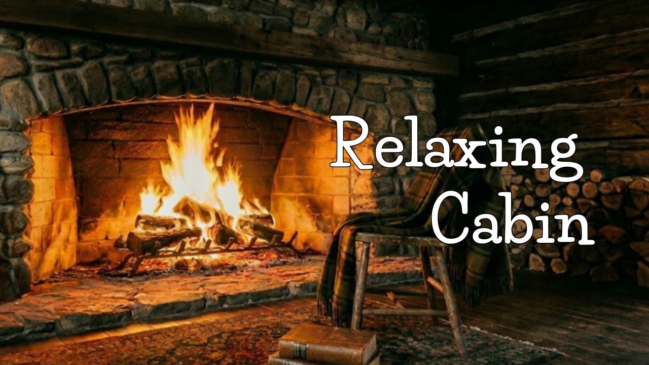 Crackling Fireplace & Rain Sounds in a Cozy Log Cabin | Sleep & Study ASMR 🔥🌧️