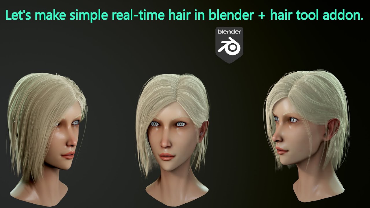 Let's make real time hair in blender + hair tool addon