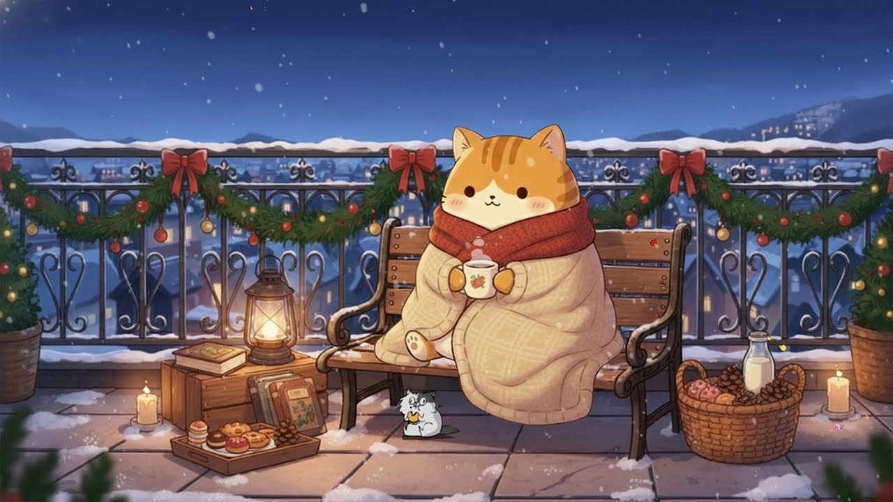 Winter Balcony Peace 🌃❄️ Relaxing Lofi Beats for Deep Sleep, Study & Cozy Blanket Ambience