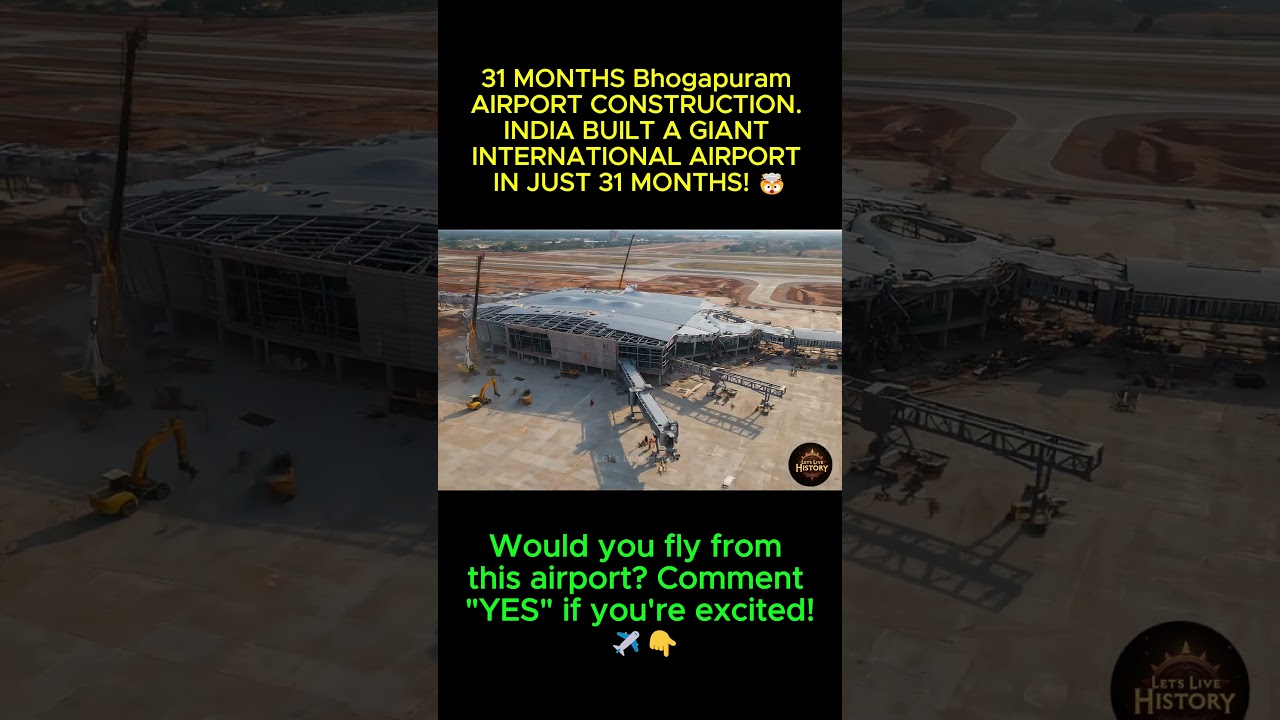 31 MONTHS AGO... This Was Just Empty Land! 😱 Bhogapuram International Airport ✈️ #shorts