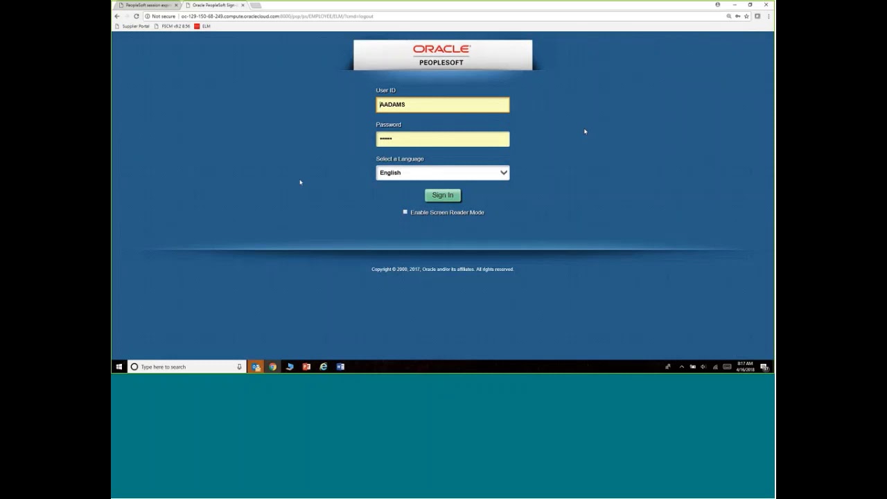PeopleSoft 9.2 Enterprise Learning Management (ELM) Demonstration