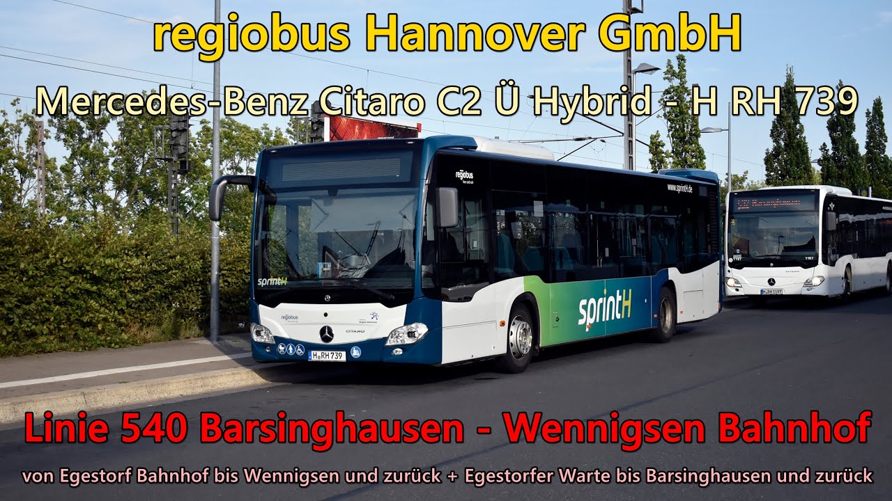 [Sound] Bus Mercedes-Benz Citaro C2 Ü Hybrid von regiobus Hannover GmbH - H RH 739 (Voith)