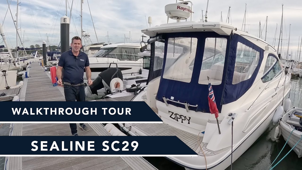 Обзор яхты Sealine SC29 / Экскурсия на катере / Удивительно просторный спортивный крейсер с двига...