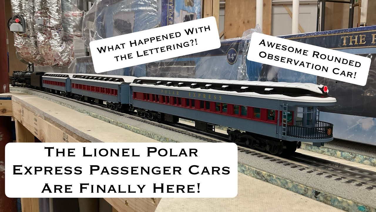 Lionel 18” Polar Express Passenger Cars, Awesome Rounded End On Observation Car!