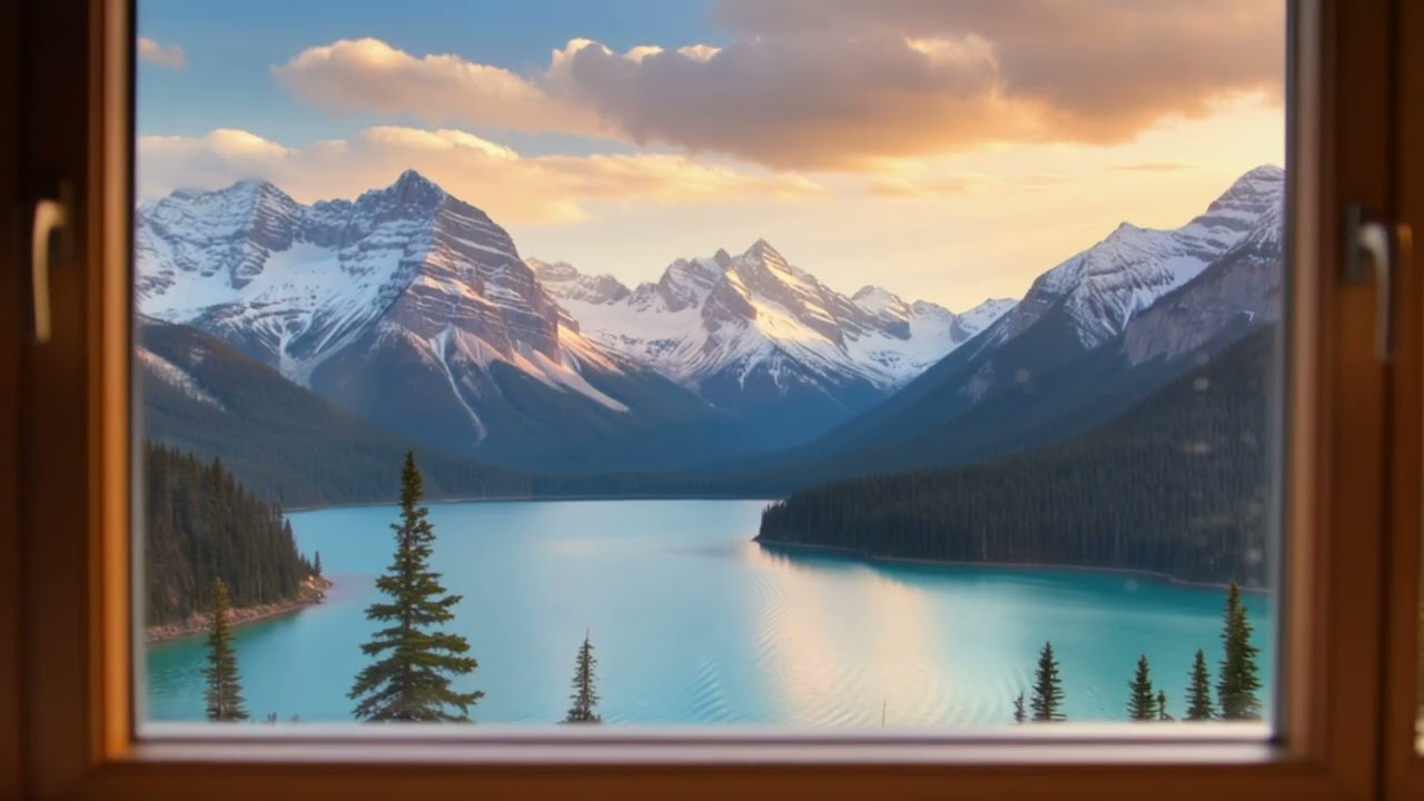 Serene 4K Lake Cabin Window | Neural Loops