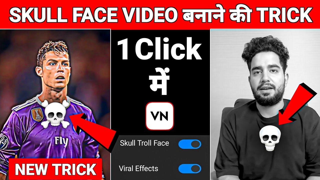 Trending Skull Troll Face Video Editing In Vn 100% Viral😳🔥? Skull Face & Troll Face Edit Tutorial