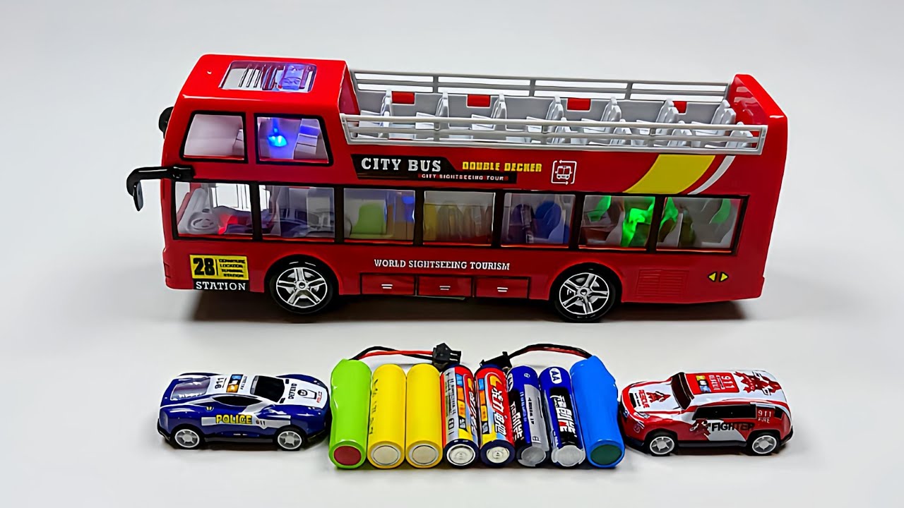 Unboxing EV Falcon Fighter Jet, EV Double Decker Bus, RC Police Bus & RC Fire Truck Toys