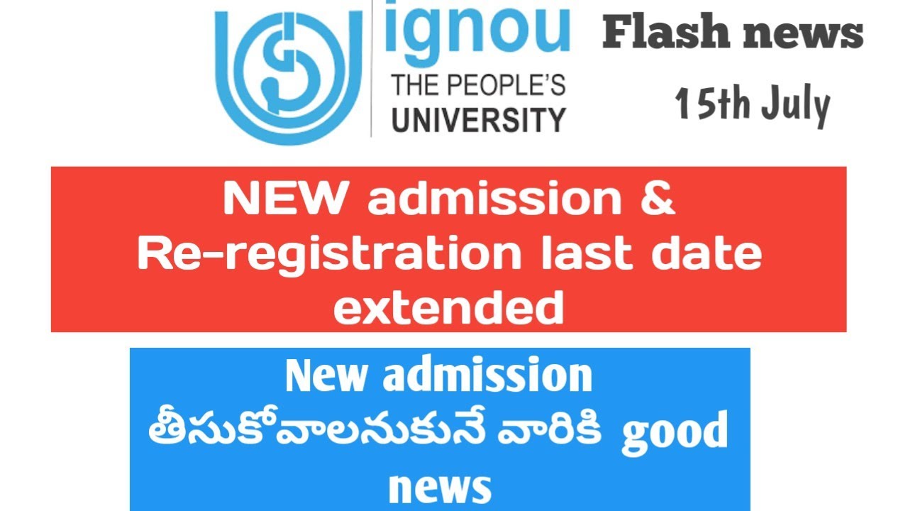 IGNOU fresh online admission June 2021 last date extended
