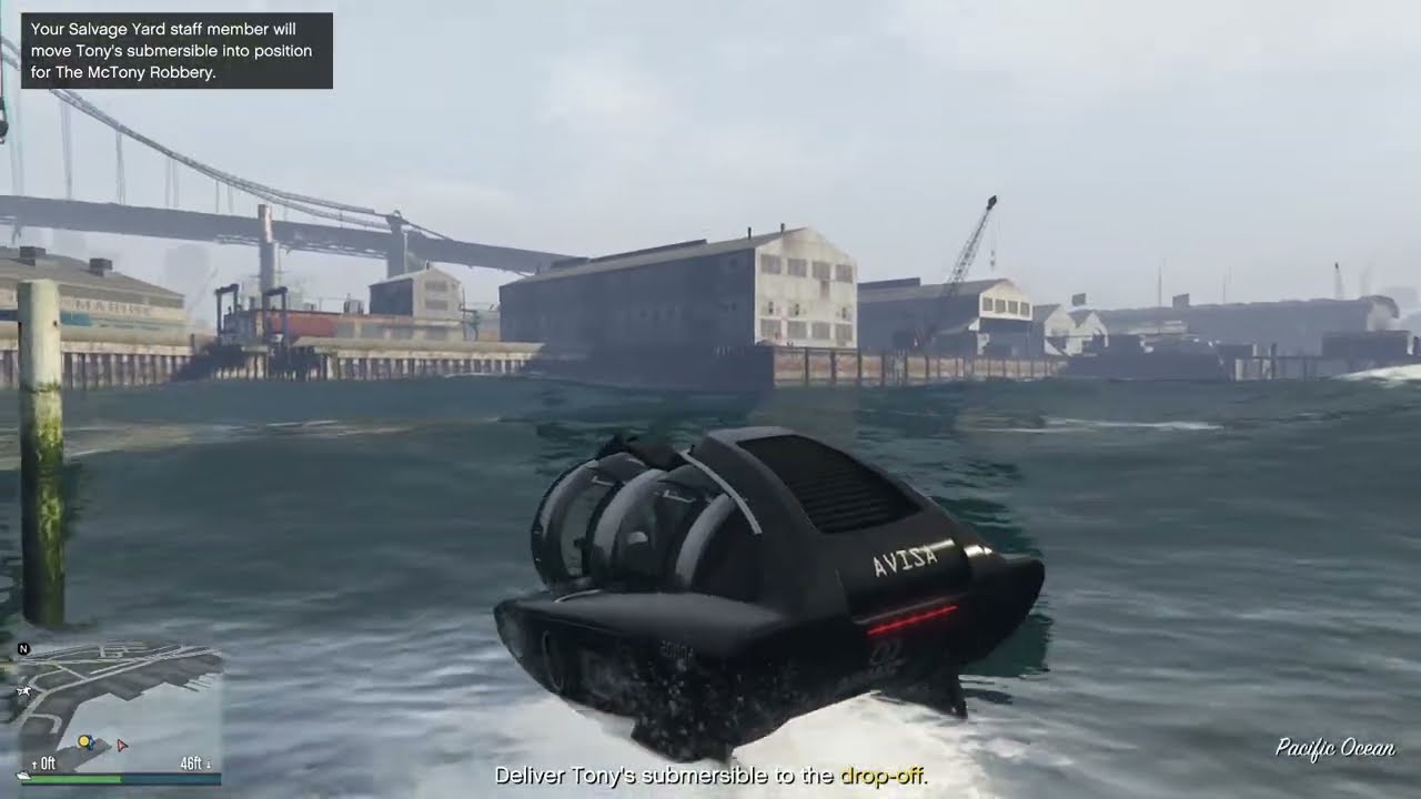 GTA V Salvage Yard Robbery, The McTony Robbery, Tonys Submersible