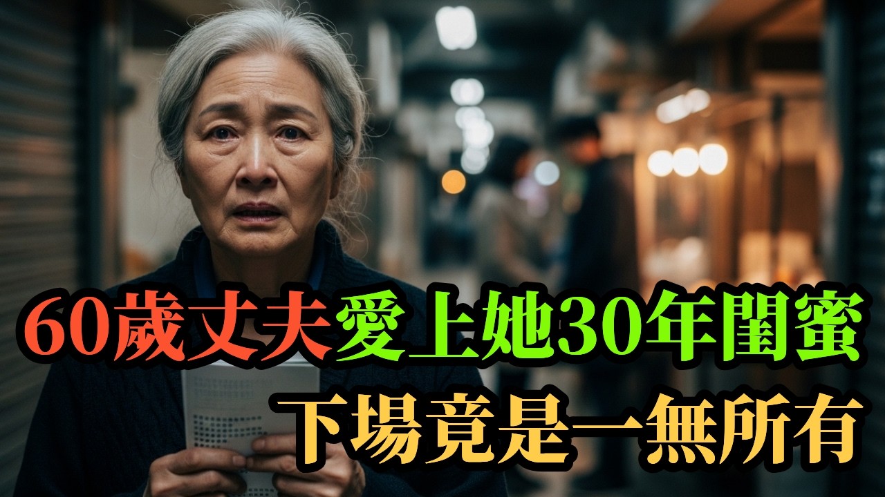 60歲丈夫外遇妻子30年閨蜜，最終一無所有｜人生故事｜有聲書