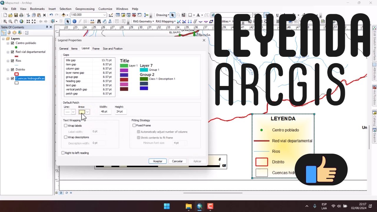 insertar LEYENDA en arcgis 10 8