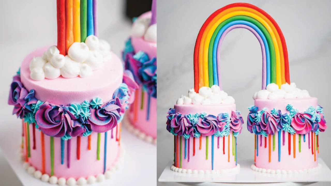 How to Make a Twin Rainbow Cake Tutorial
