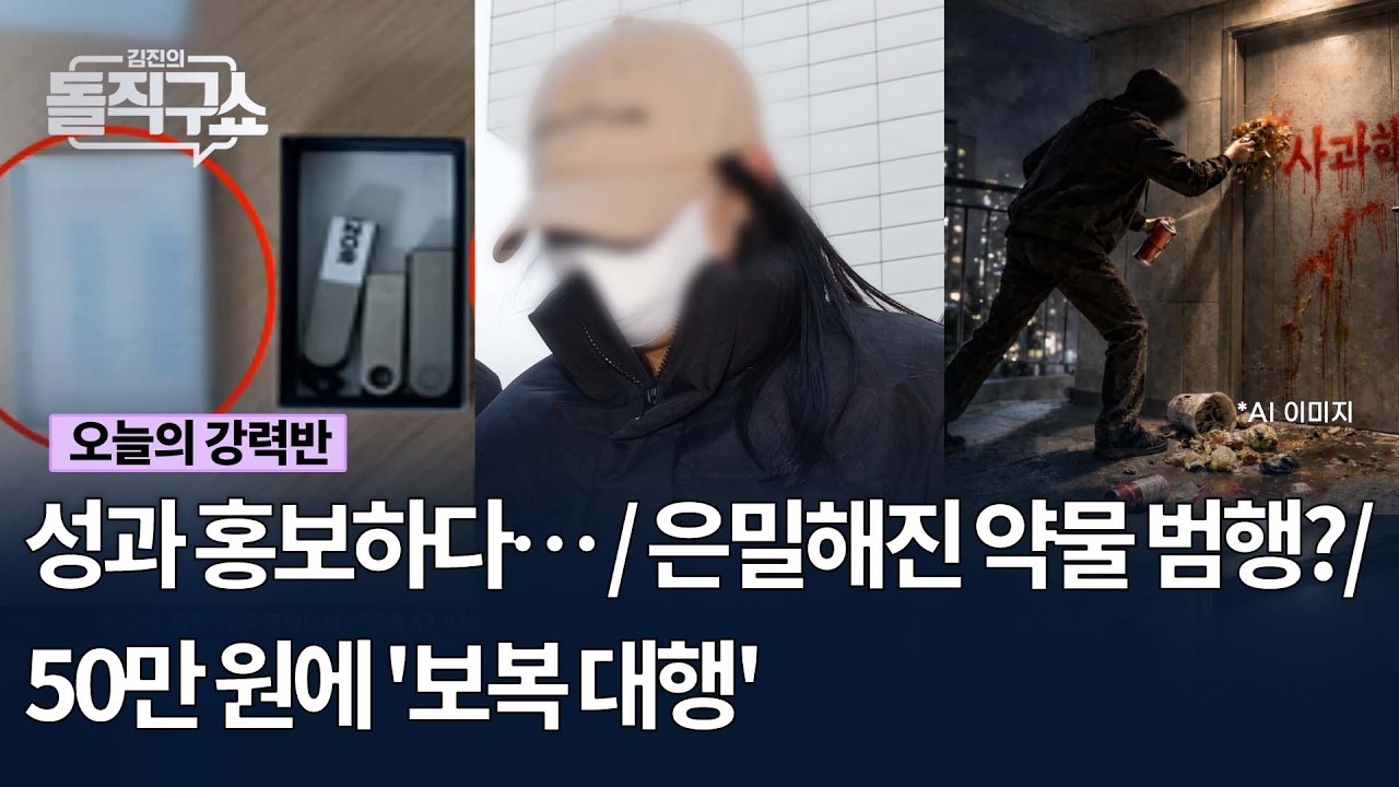 [오늘의 강력반] 성과 홍보하다… / 은밀해진 약물 범행? /50만 원에 '보복 대행' #김진의돌직구쇼 #채널A