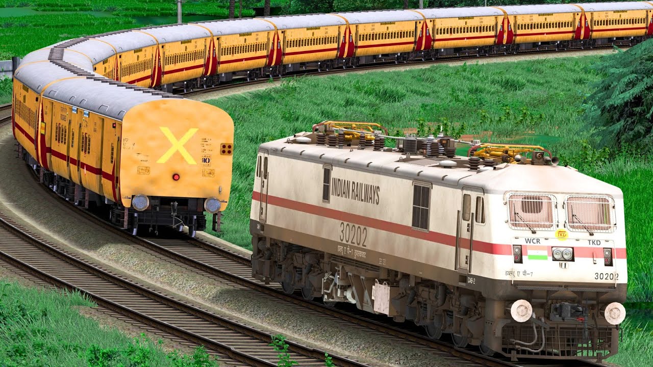 WAP7 SHUNT ICF BLUE EXPRESS TRAIN COACH | BUMPY RAILROAD | Train Simulator | Railwork | NTG GAMING