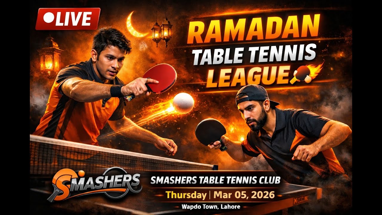 Ramadan Table Tennis League | Thursday March 05, 2026 | Smashers Table Tennis Club
