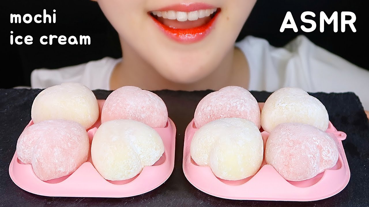 ASMR MOCHI ICE CREAM ASMR MOCHI EATING ASMR 베스킨라빈스 모찌 먹방 ASMR もち 💗