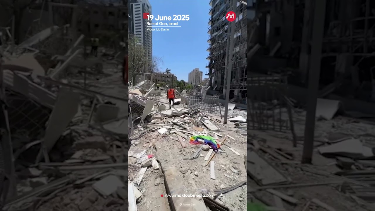 Several buildings were damaged after Iran fired a barrage of missiles at Israel on Thursda