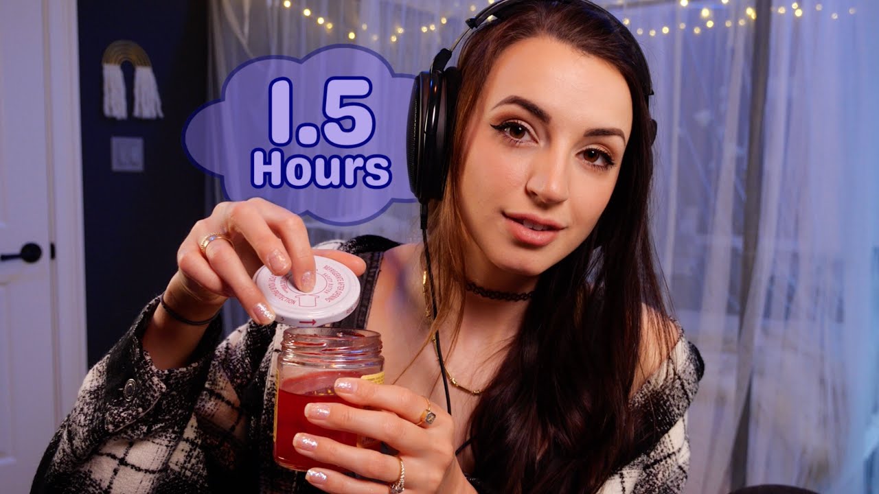 1.5 Hours of ASMR Jar & Lid Triggers | Containers, Droppers, Candles, Jars & More