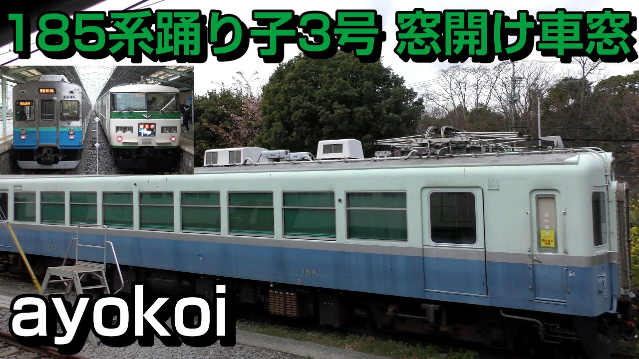 185系特急踊り子3号 最終日 モハ184MT54D走行音 窓開け山側車窓 東京-伊豆急下田