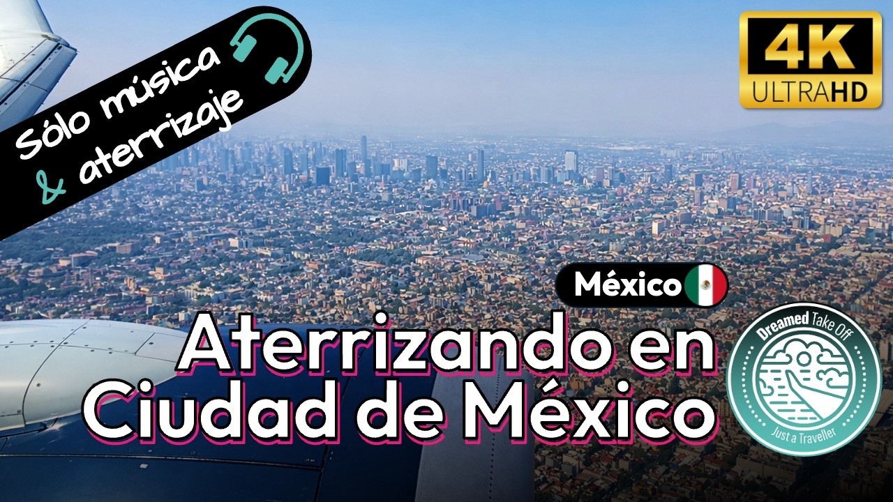 Aterrizando en el Aeropuerto Internacional de la Ciudad de México, Ciudad de México, México 🇲🇽. 4k.