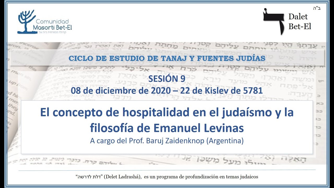 El concepto de hospitalidad en el judaísmo y la filosofía de Emanuel Levinas