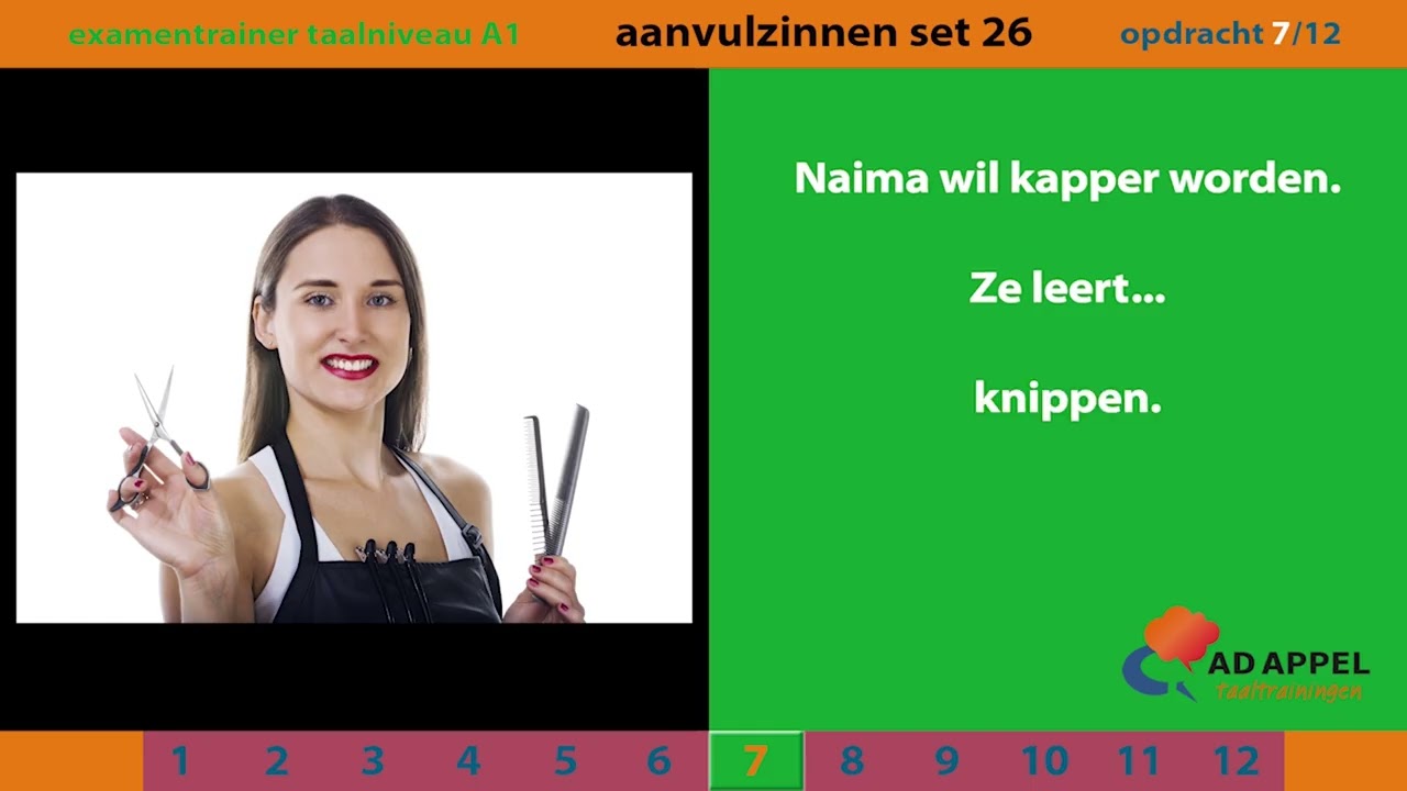 Inburgering A1 - examentrainer - Spreken - AANVULZINNEN Set 26