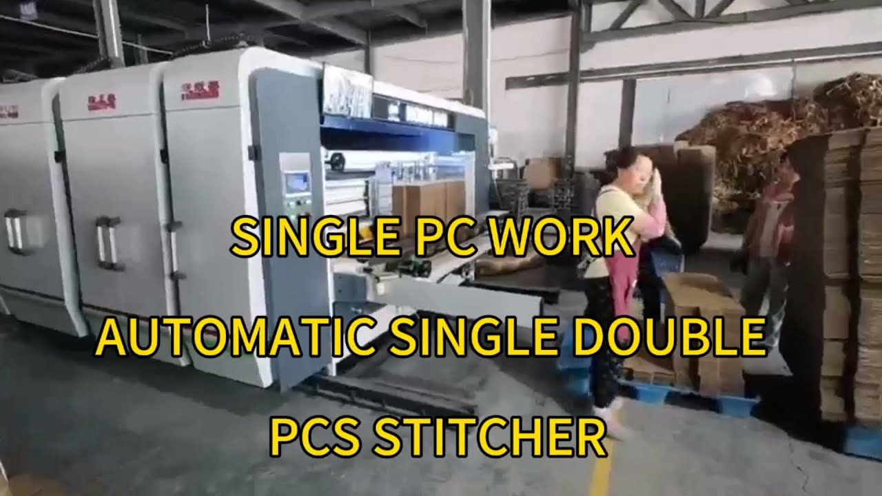 Automatic stitching machine, single piece dual pcs nailing of boxes