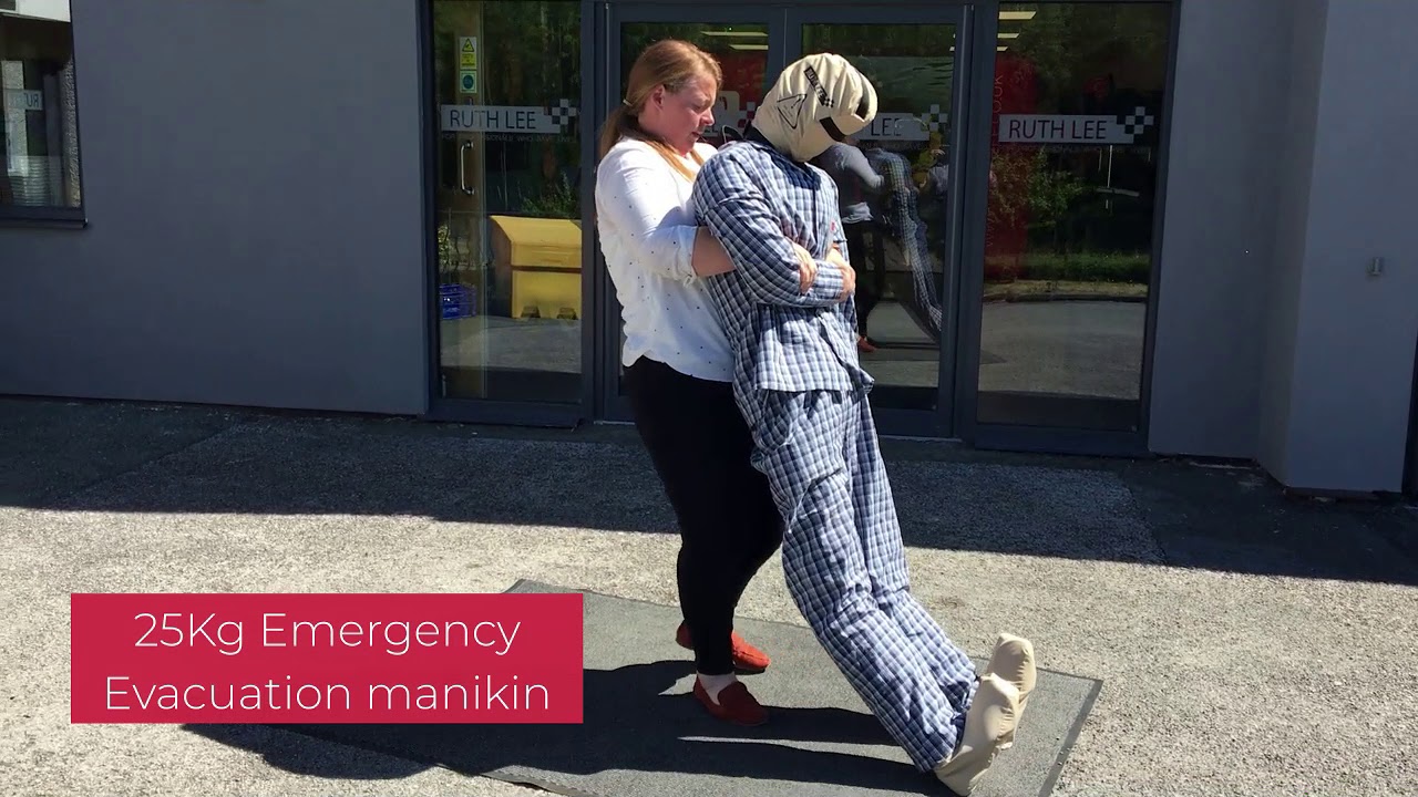 Rautek demonstration using the Ruth Lee Ltd Emergency Evacuation manikin and 30kg Duty range manikin