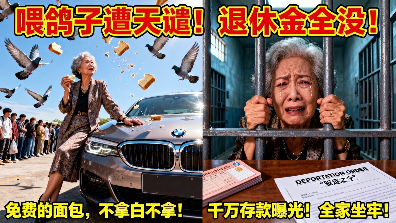 退休教师王翠花开宝马领免费面包转手喂鸽子，还吼：“我有绿卡凭什么不能拿？”FBI突袭搜出存折，判10年重刑+全家遣返+儿子绿卡吊销+百万罚款！
