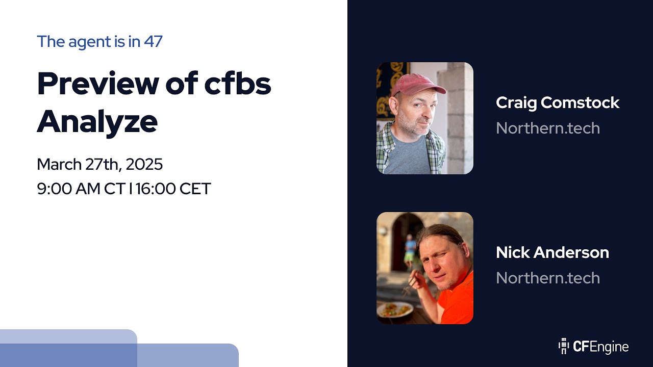 CFEngine: The agent is in 47 - Preview of cfbs analyze