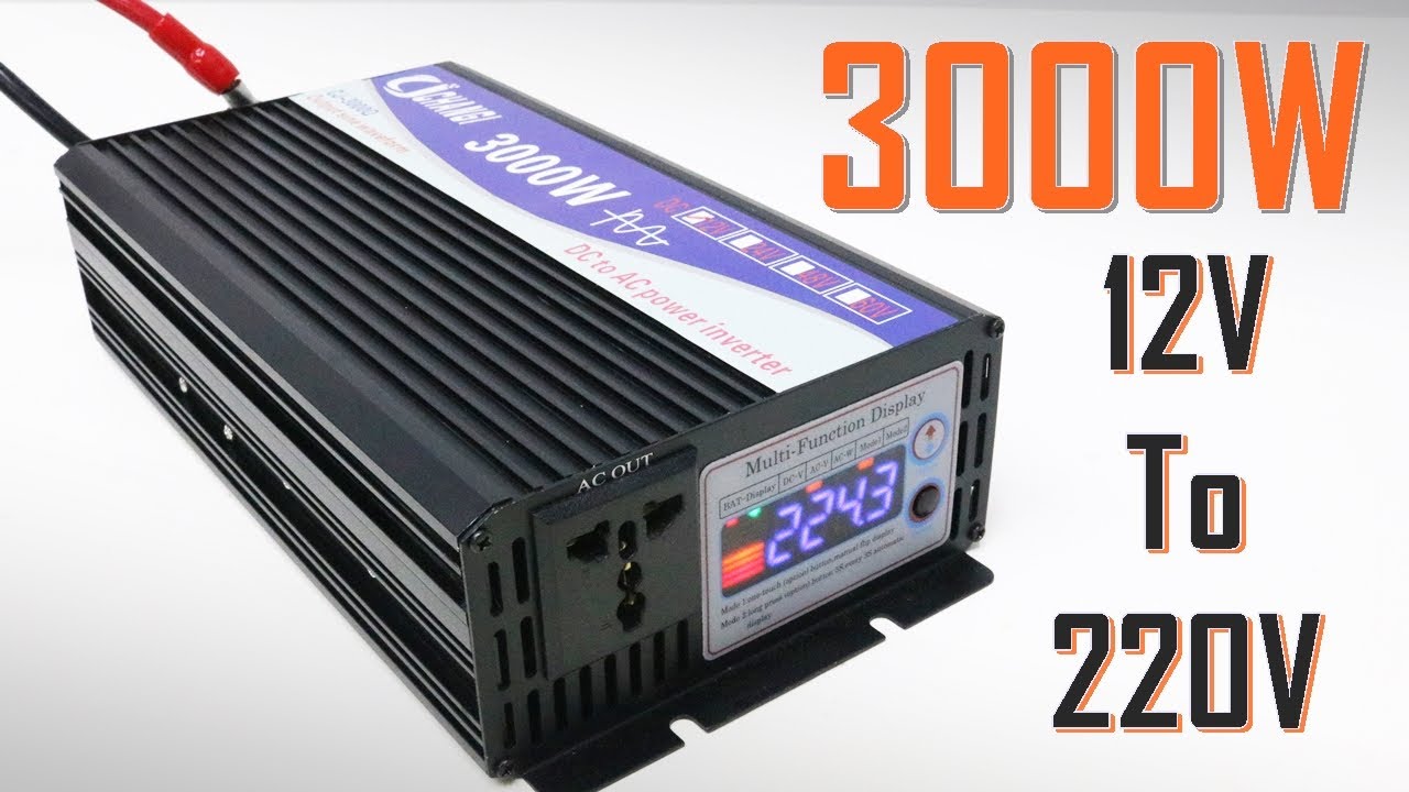 12v to 220v power inverter 3000w ทดสอบอินเวอร์เตอร์