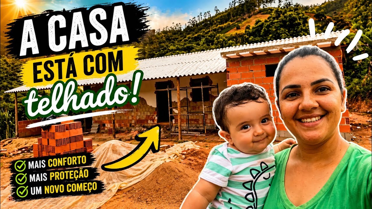 Reforma da casinha na roça | Telhado colocado 🙌🏼 #casanaroça #vidanaroca 