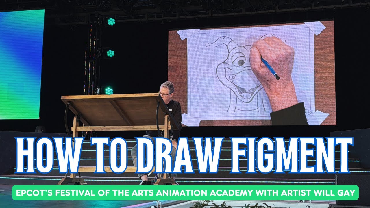 How to draw Figment with Will Gay | Animation Academy | Epcot's Festival of the Arts