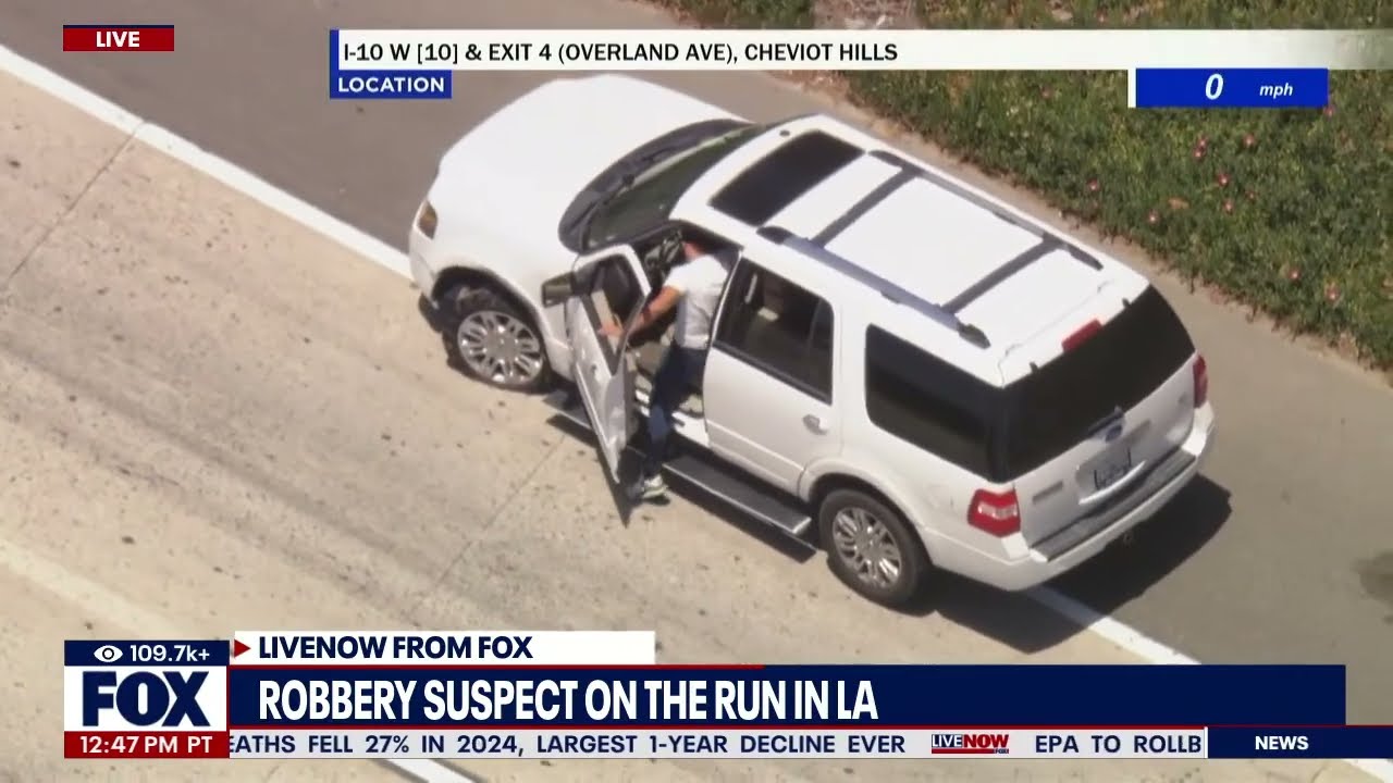 Watch: Police Chase in LA, high-speed pursuit of robbery suspect